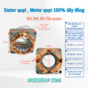 Lóc quạt 100% dây đồng, Stator quạt đồng