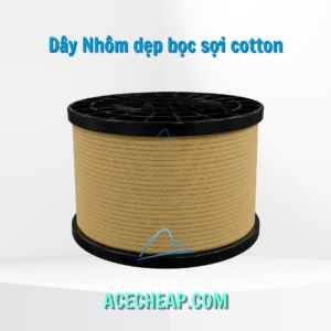 Dây nhôm dẹp bọc sợi cotton, dây nhôm bọc cotton, Dây nhôm dẹt, dây nhôm det bọc cotton, dây nhôm cotton
