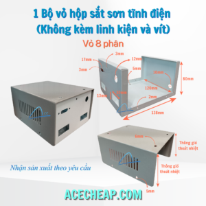 1 Bộ vỏ hộp sắt sơn tĩnh điện (Không kèm linh kiện và vít) Vỏ 8 Phân