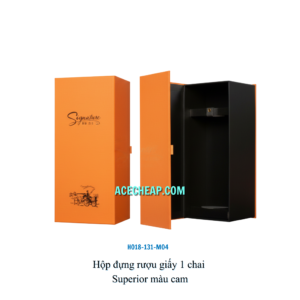 Hộp đựng rượu giấy 1 chai Superior màu cam HO18-131-M04
