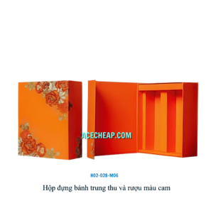 Hộp đựng bánh trung thu và rượu màu cam HO2-028-M06