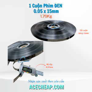 Cuộn phim đen cách điện dày 0.05mm × bảng 15mm quấn biến áp xuyến