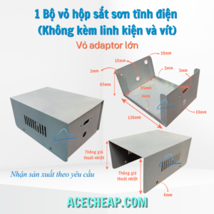 1 Bộ vỏ hộp sắt sơn tĩnh điện (Không kèm linh kiện và vít) Vỏ adaptor lớn