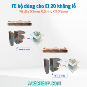 Fe bộ máy biến áp, Thép silic, Bộ máy biến áp, Cấu tạo của máy biến áp, EI 20/20, EI 20/25