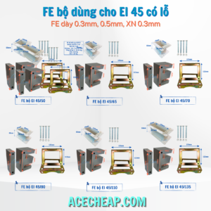 FE bộ máy biến áp EI 45/50, EI 45/65, EI 45/70, EI 45/80, EI 45/110, EI 45/135, Fe bộ máy biến áp, Thép silic, Bộ máy biến áp, Cấu tạo của máy biến áp