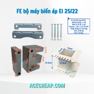 Fe bộ máy biến áp, Thép silic, Bộ máy biến áp, Cấu tạo của máy biến ápFe bộ máy biến áp EI 25/22 có lỗ