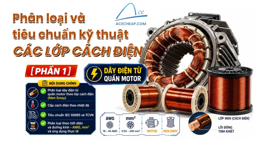 Dây điện từ quấn motor, dây quấn motor, dây đồng quấn motor, các loại dây đồng quấn motor