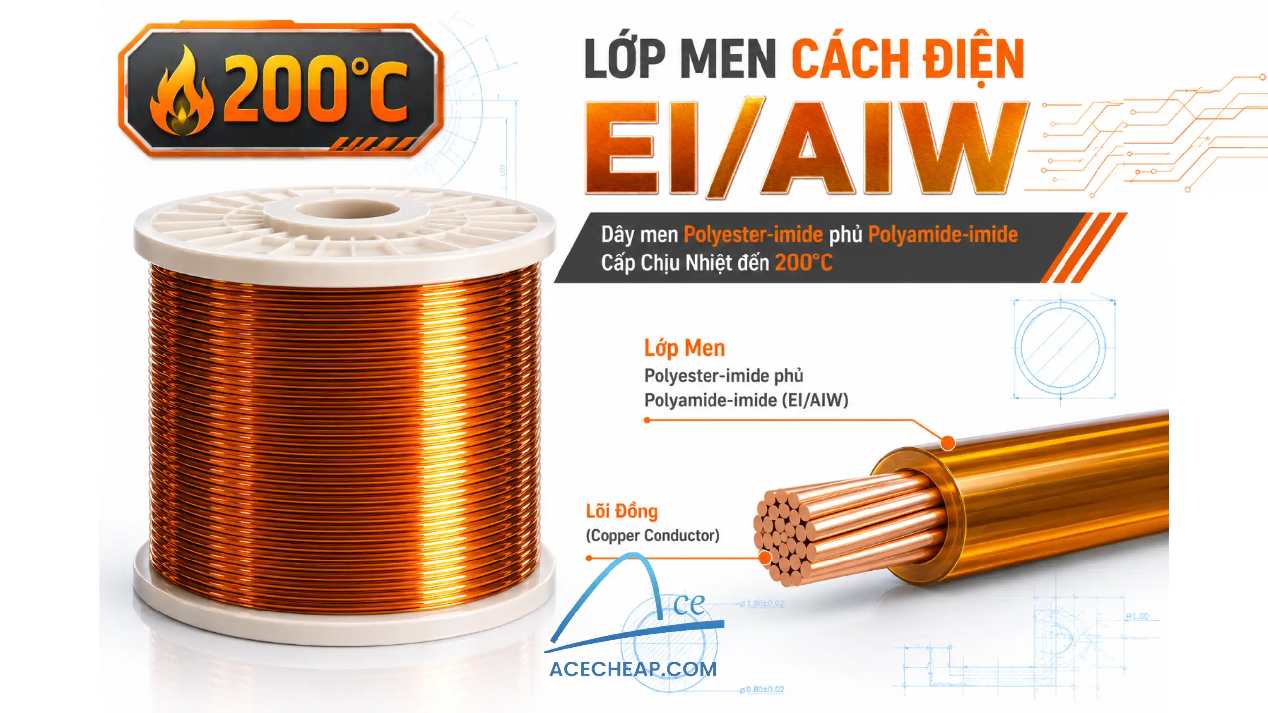 dây đồng emay, dây đồng quấn motor 