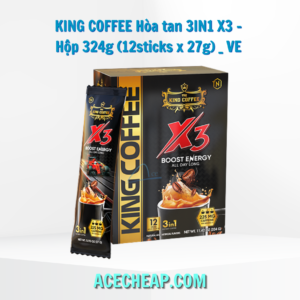 KING COFFEE Hòa tan 3IN1 X3 - Hộp 324g (12sticks x 27g) _ VE