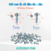 100 con ốc vít đầu dù + tán (4*10mm, 5*10mm)