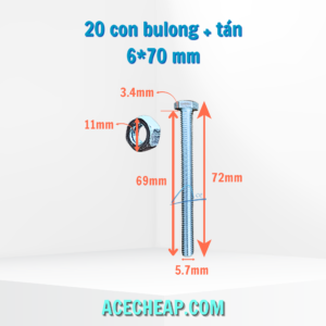 20 con bulong+ tán 6*60mm... đến 6*120mm