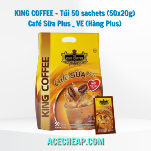 KING COFFEE - Túi 50 sachets (50x20g) Café Sữa Plus _ VE (Hàng Plus)